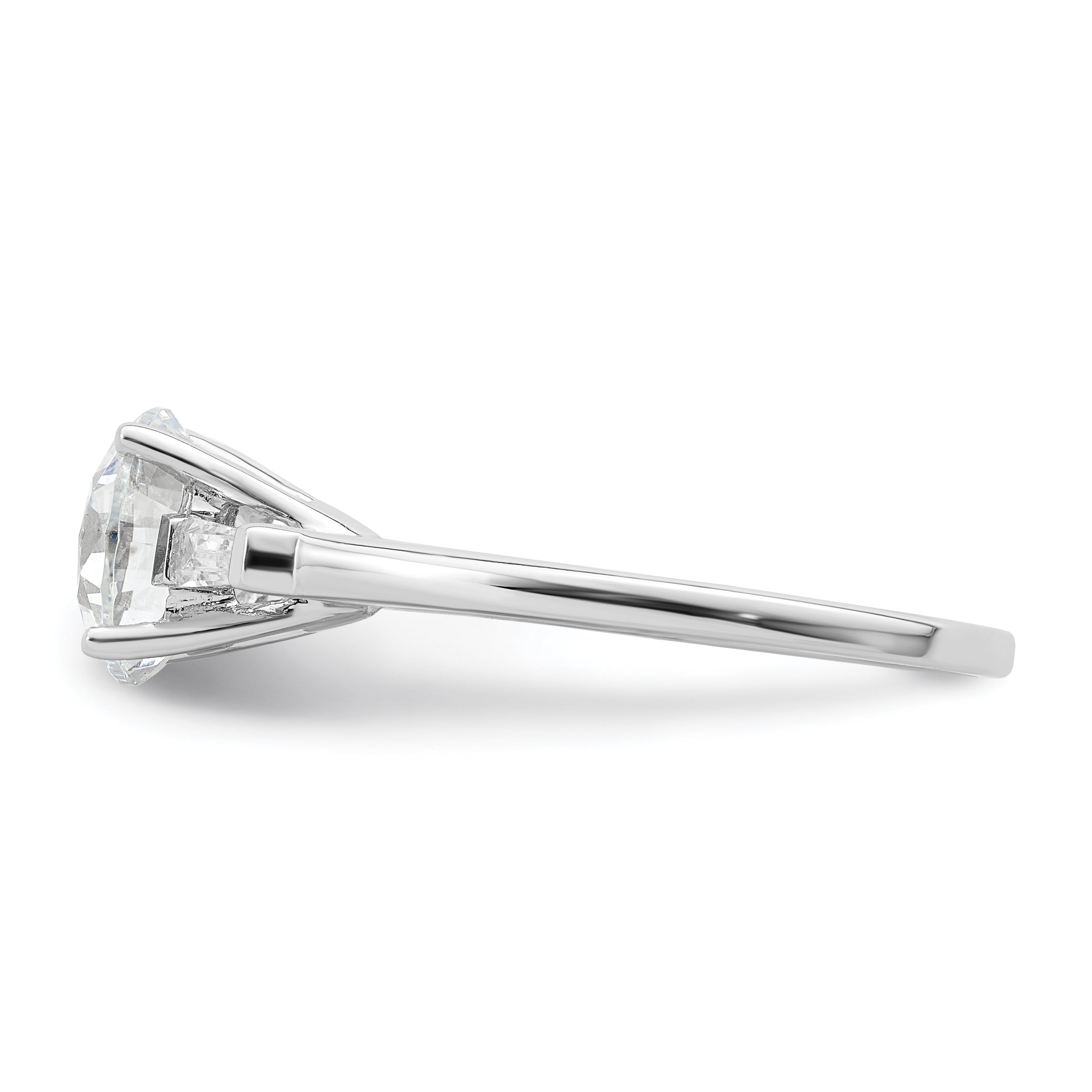 Sterlingsilber Rhodiniert Zirkonia Zwei Stück Hochzeit Set Rings