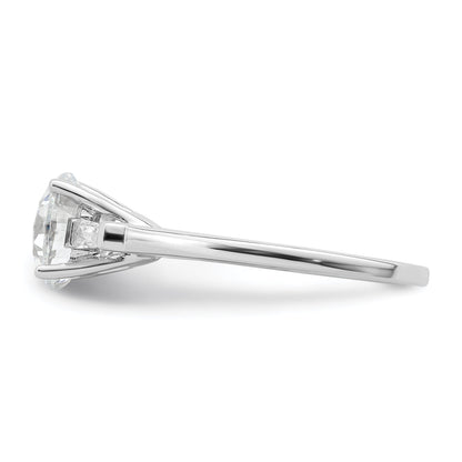 Sterlingsilber Rhodiniert Zirkonia Zwei Stück Hochzeit Set Rings