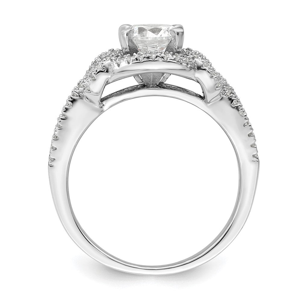 Sterlingsilber Rhodiniert 2 Stück Zirkonia Bridal Ring Set