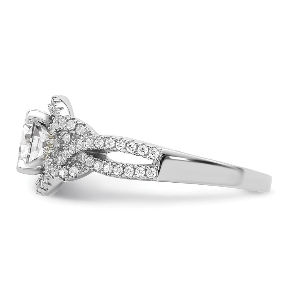 Sterlingsilber Rhodiniert 2 Stück Zirkonia Bridal Ring Set