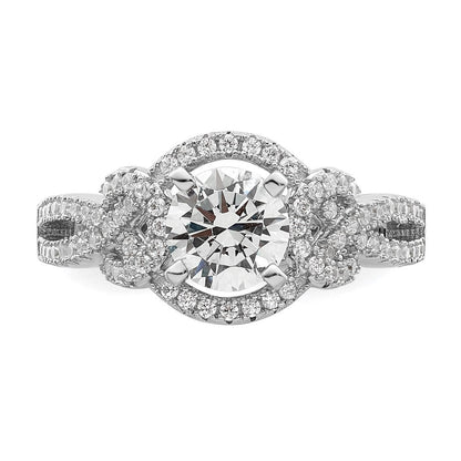 Sterlingsilber Rhodiniert 2 Stück Zirkonia Bridal Ring Set