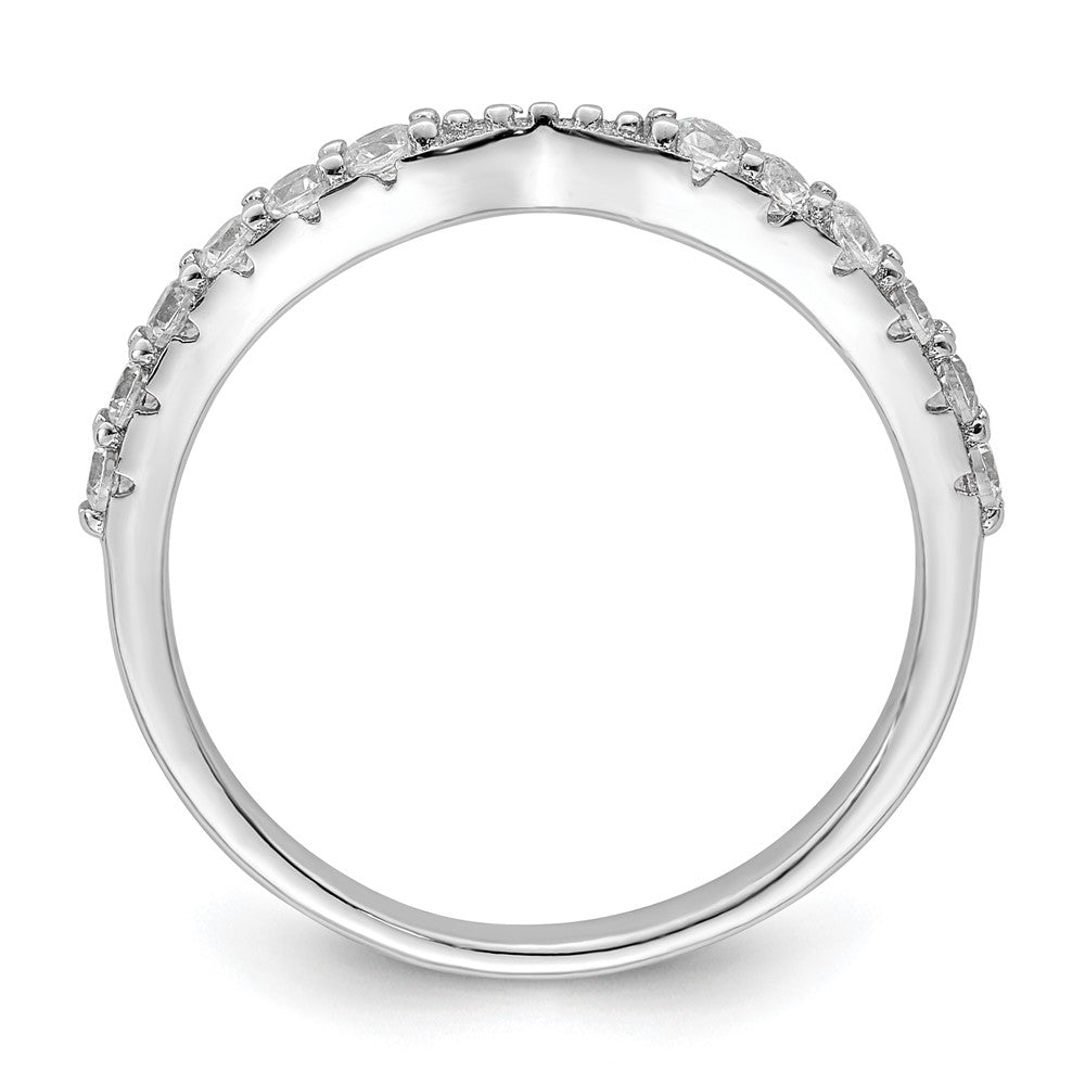 Sterlingsilber Poliert Rhodiniert Zirkonia Trio 3 Ring Set