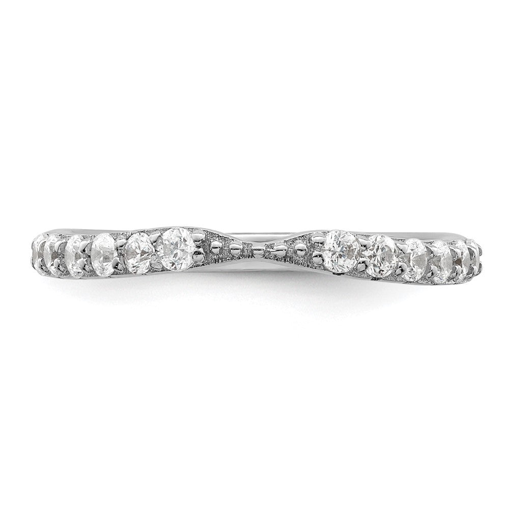 Sterlingsilber Poliert Rhodiniert Zirkonia Trio 3 Ring Set
