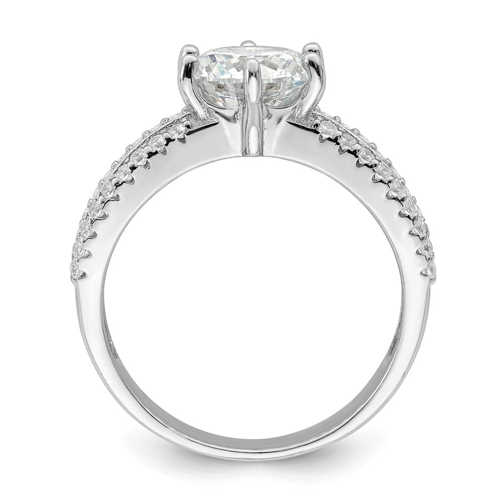 Sterlingsilber Poliert Rhodiniert Zirkonia Trio 3 Ring Set