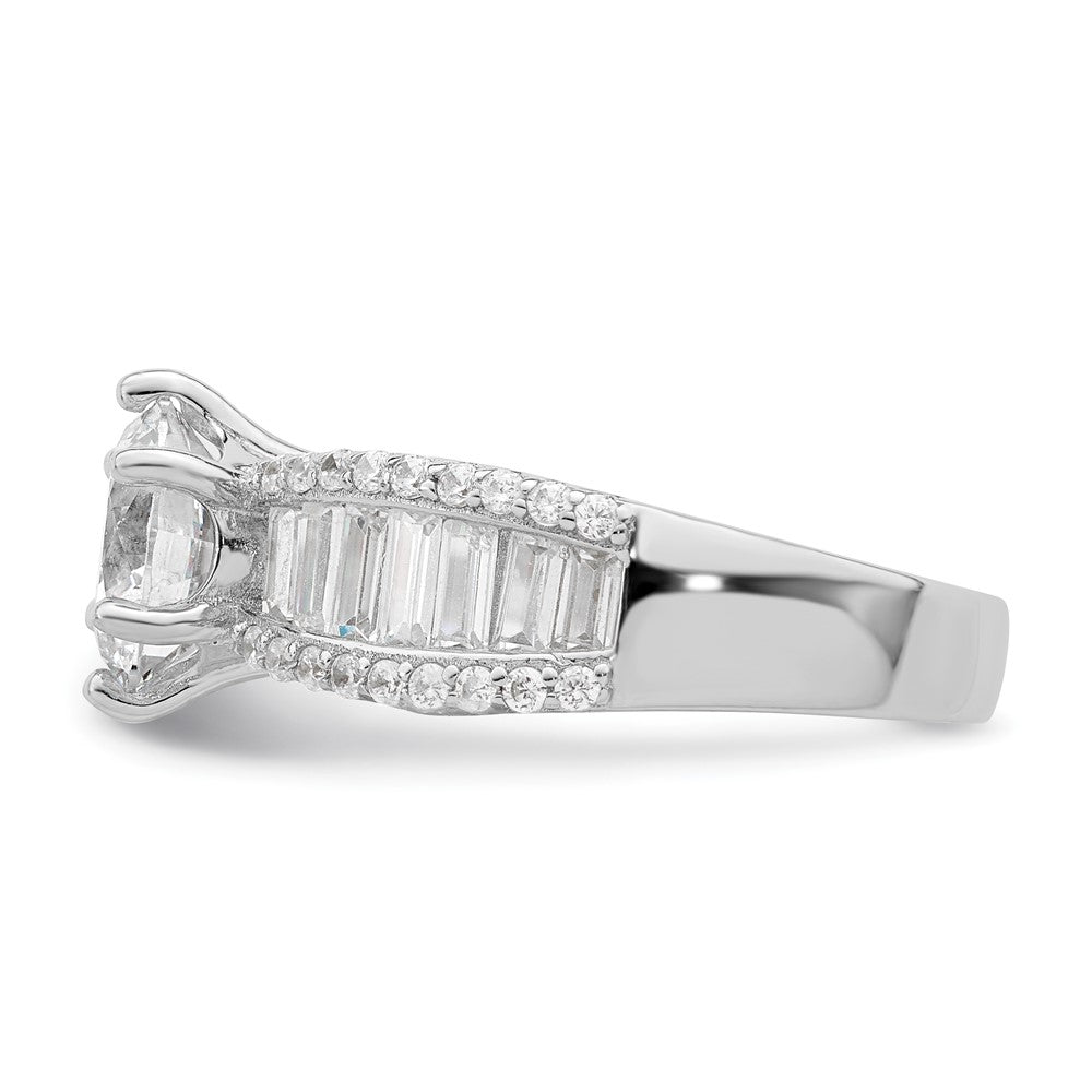 Sterlingsilber Poliert Rhodiniert Zirkonia Trio 3 Ring Set