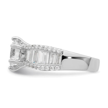 Sterlingsilber Poliert Rhodiniert Zirkonia Trio 3 Ring Set