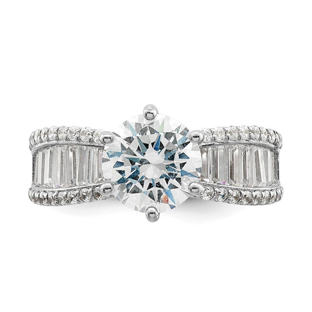 Sterlingsilber Poliert Rhodiniert Zirkonia Trio 3 Ring Set
