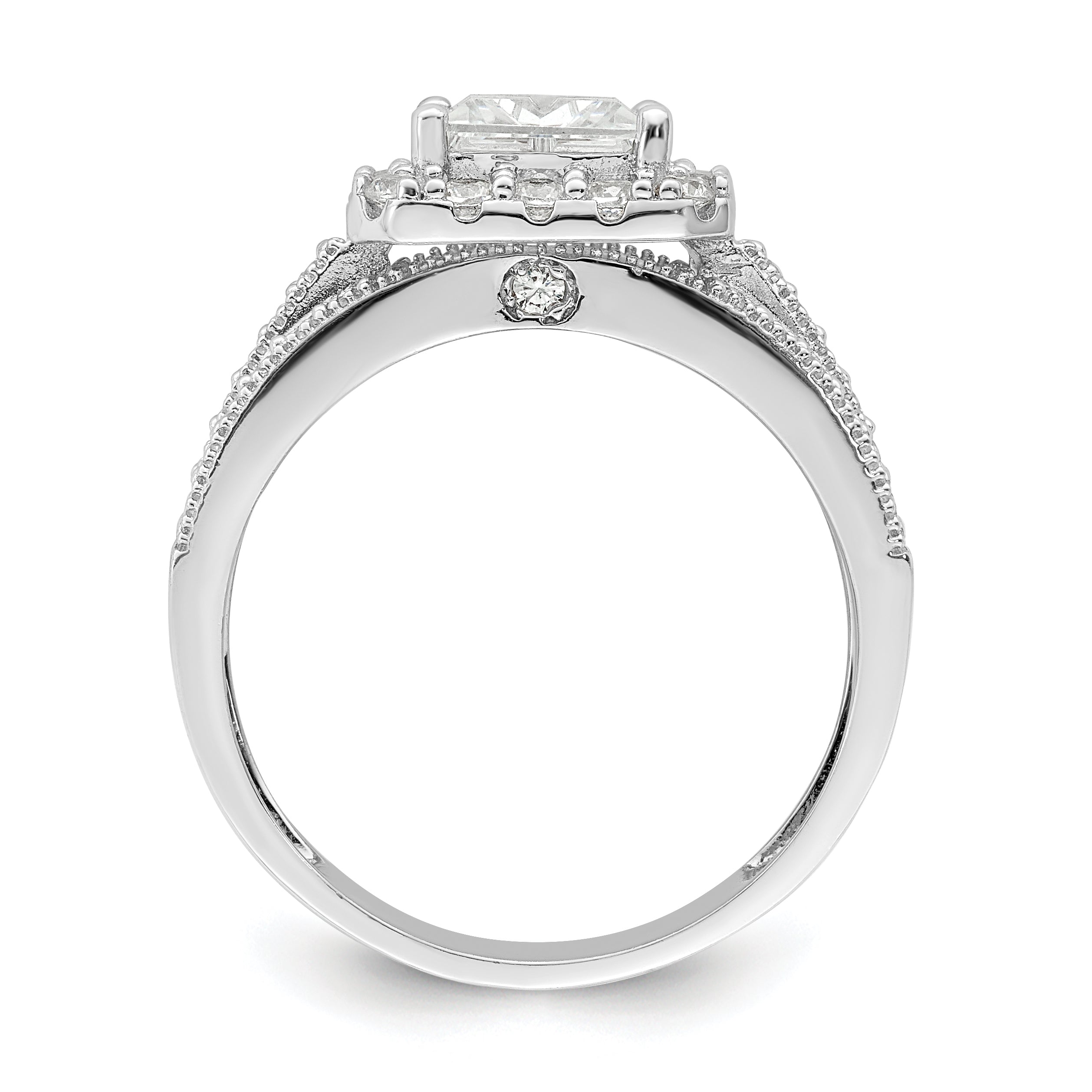 Sterlingsilber Rhodiniert Zirkonia 3 Stück Bridal Ring Set