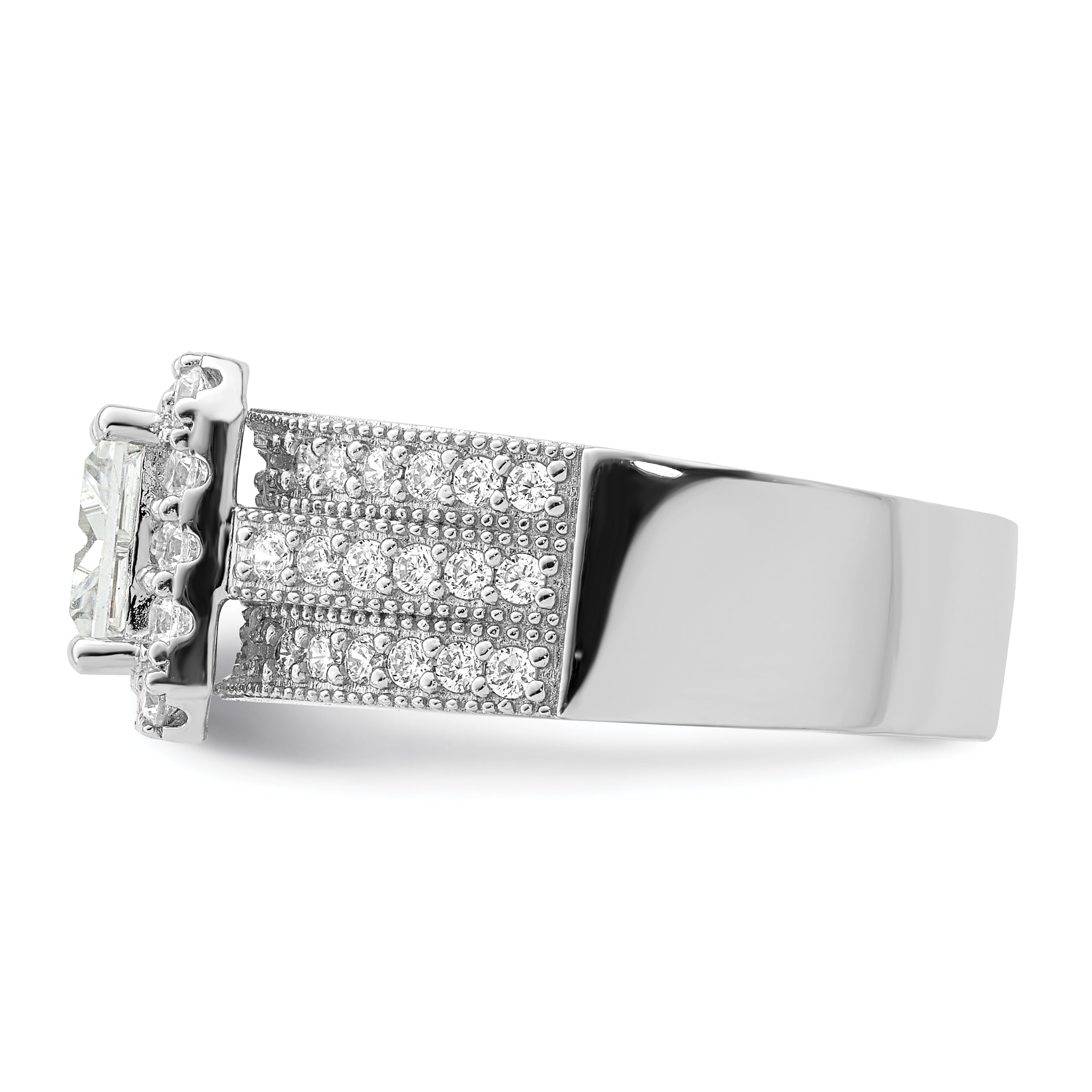 Sterlingsilber Rhodiniert Zirkonia 3 Stück Bridal Ring Set