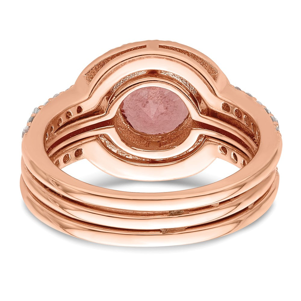 Sterlingsilber Roséfarben Zirkonia 3 Ring Set