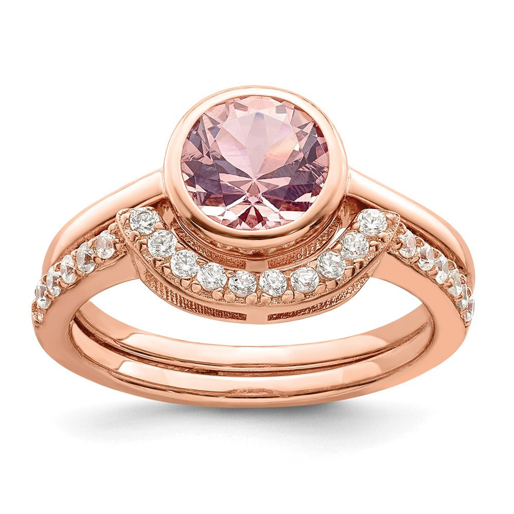 Sterlingsilber Roséfarben Zirkonia 3 Ring Set