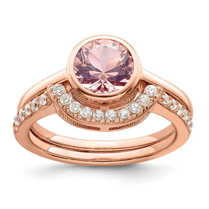 Sterlingsilber Roséfarben Zirkonia 3 Ring Set