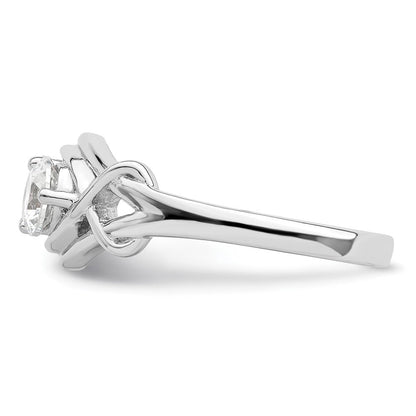 Sterlingsilber Rhodiniert Zirkonia Ring