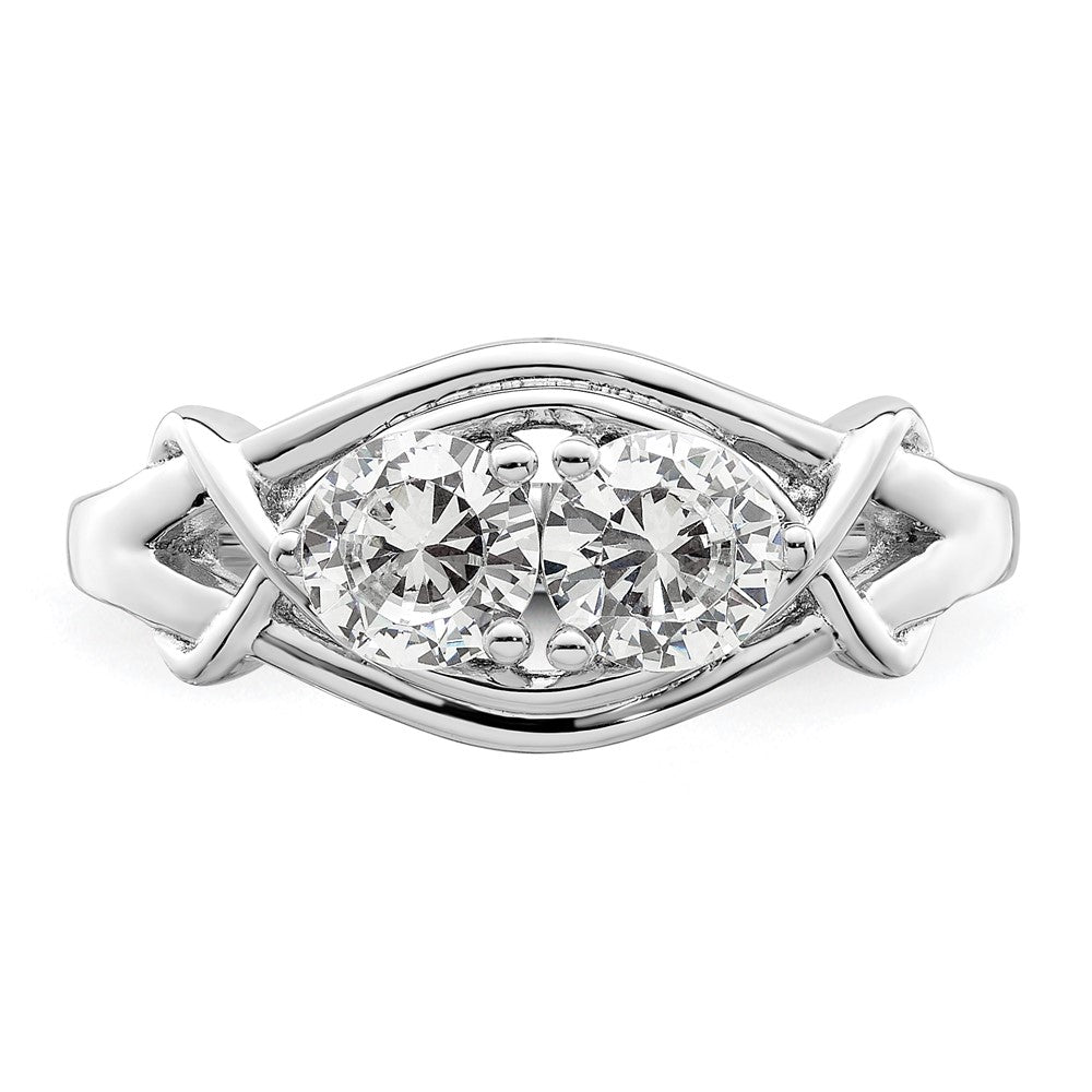 Sterlingsilber Rhodiniert Zirkonia Ring