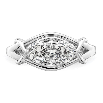 Sterlingsilber Rhodiniert Zirkonia Ring