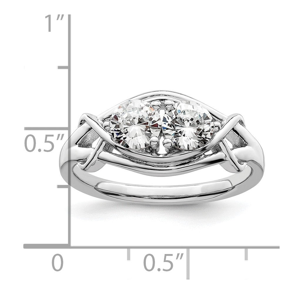Sterlingsilber Rhodiniert Zirkonia Ring