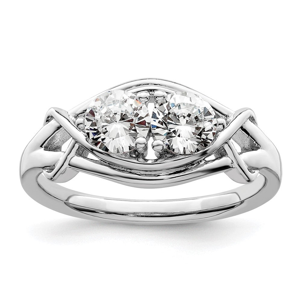 Sterlingsilber Rhodiniert Zirkonia Ring