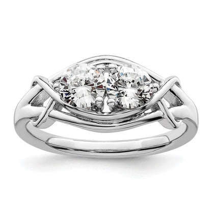 Sterlingsilber Rhodiniert Zirkonia Ring
