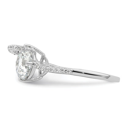 Sterlingsilber Rhodiniert Overlap Zirkonia Ring