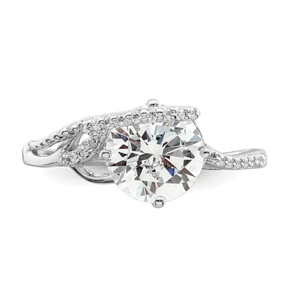 Sterlingsilber Rhodiniert Overlap Zirkonia Ring
