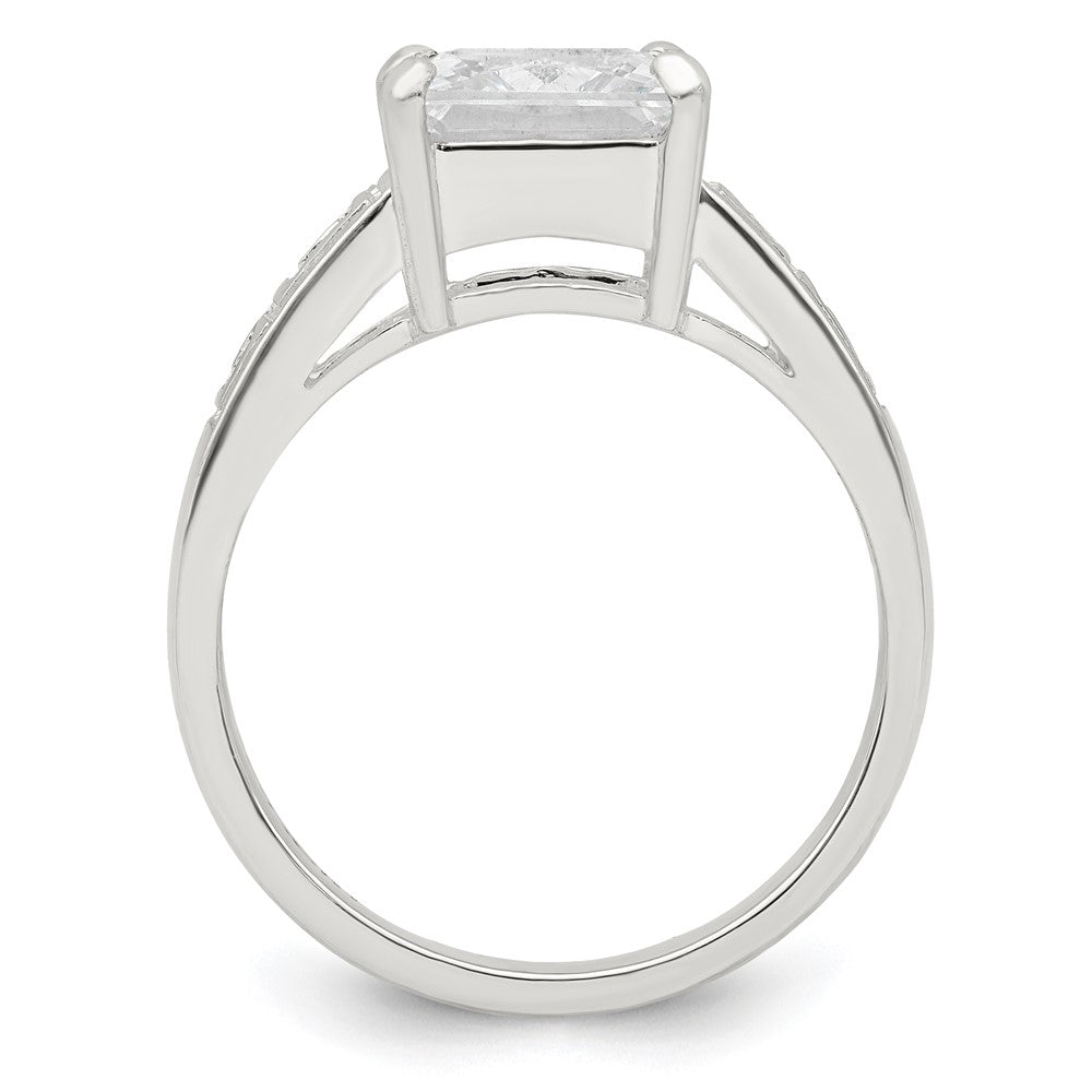 Sterlingsilber Zirkonia Greek Key Ring (size 7 Nur)