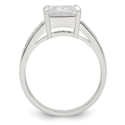 Sterlingsilber Zirkonia Greek Key Ring (size 7 Nur)