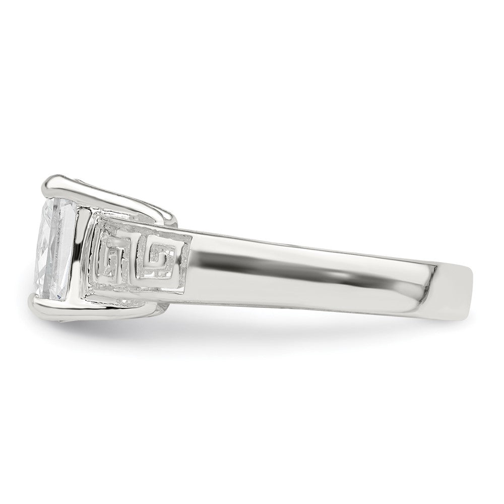 Sterlingsilber Zirkonia Greek Key Ring (size 7 Nur)