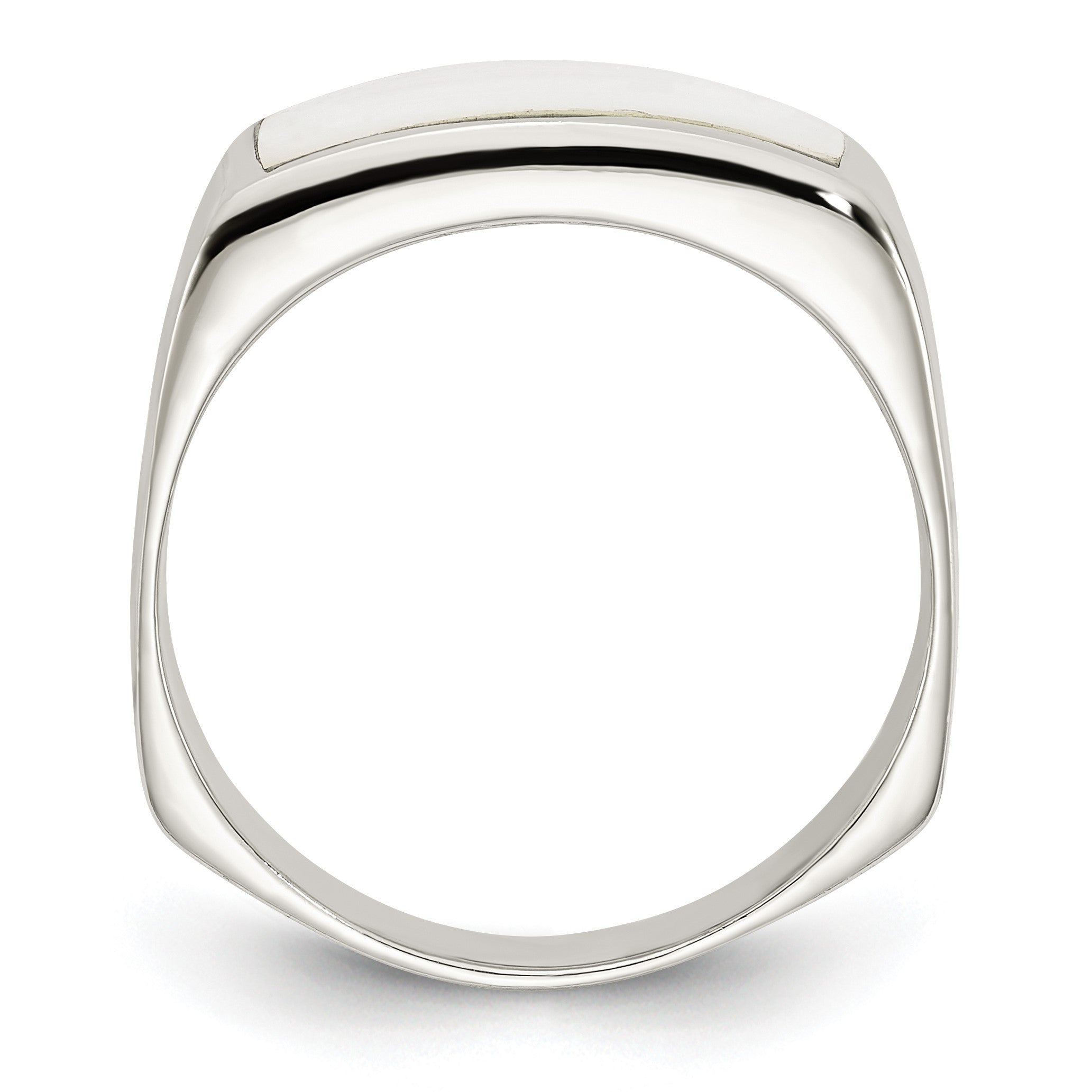 Sterlingsilber Poliert Perlmutt Ring (size 6 Nur)