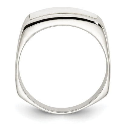 Sterlingsilber Poliert Perlmutt Ring (size 6 Nur)