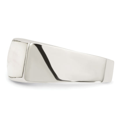 Sterlingsilber Poliert Perlmutt Ring (size 6 Nur)