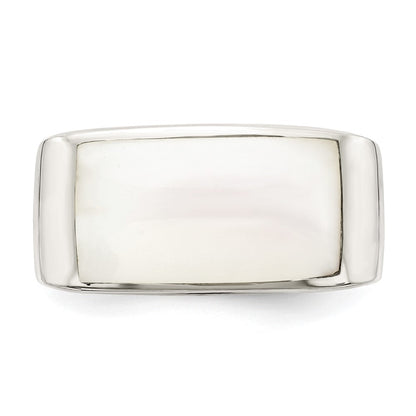 Sterlingsilber Poliert Perlmutt Ring (size 6 Nur)