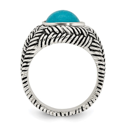 Sterlingsilber Oxidiert Imitat Türkis Ring