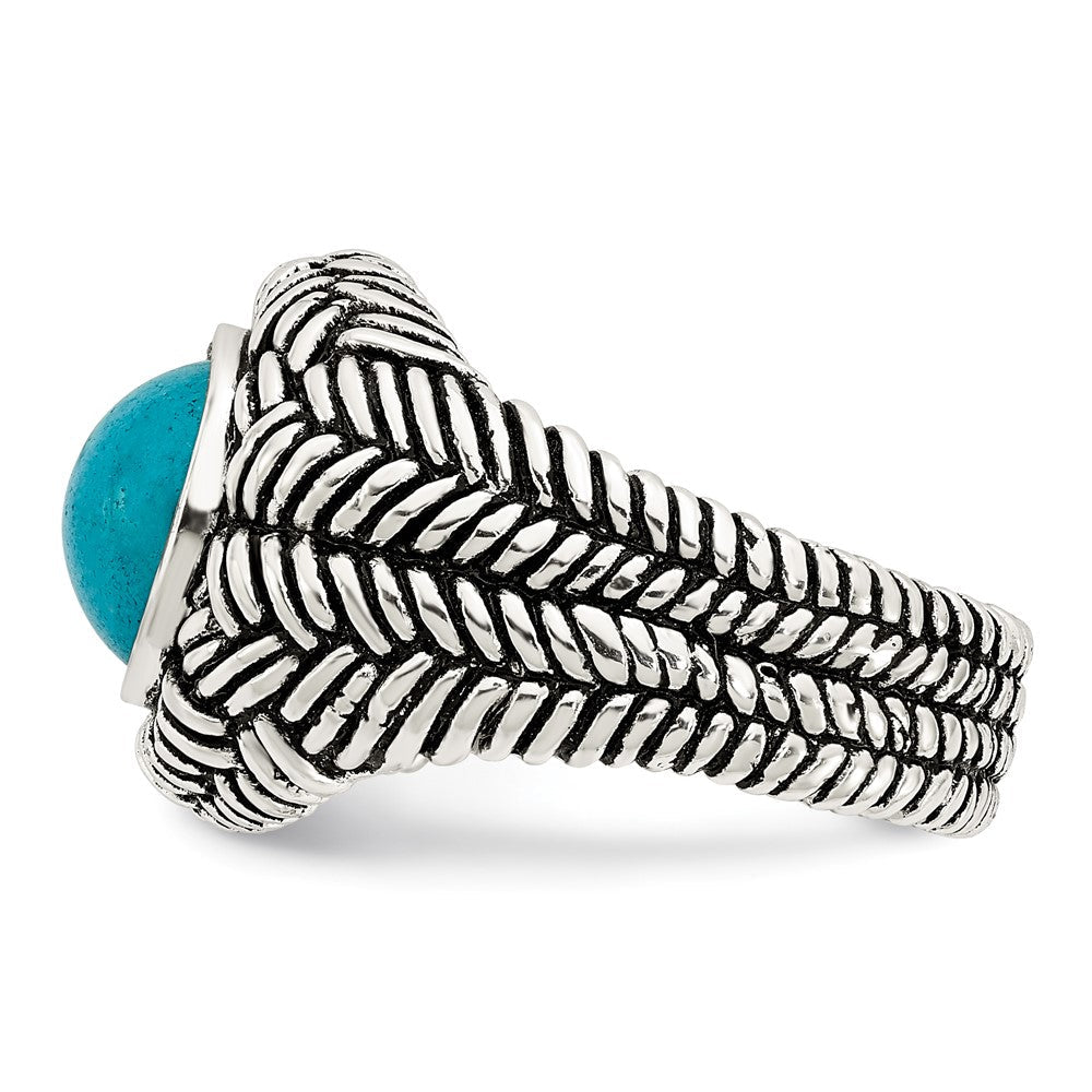 Sterlingsilber Oxidiert Imitat Türkis Ring