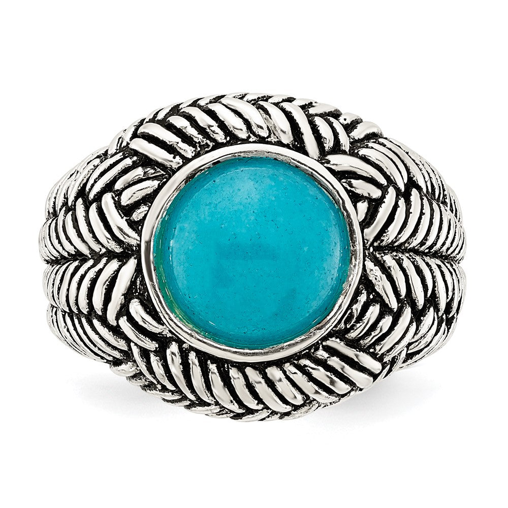 Sterlingsilber Oxidiert Imitat Türkis Ring