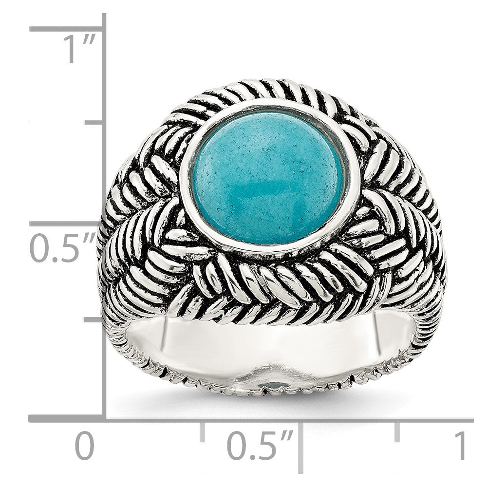 Sterlingsilber Oxidiert Imitat Türkis Ring