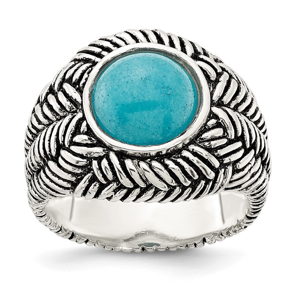 Sterlingsilber Oxidiert Imitat Türkis Ring