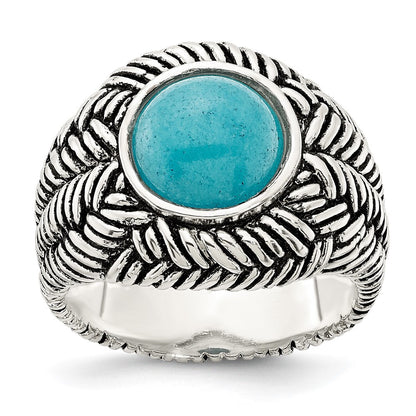 Sterlingsilber Oxidiert Imitat Türkis Ring