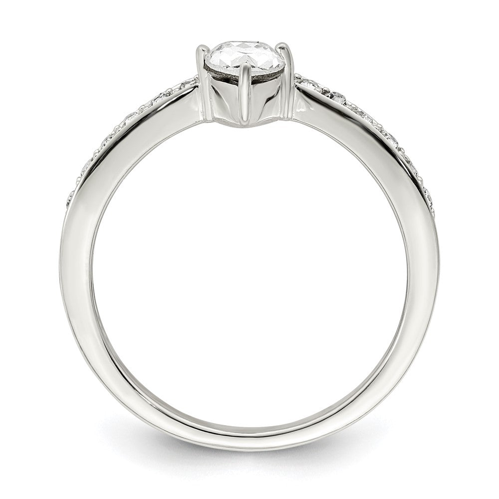 Sterlingsilber Zirkonia & Chinese Kristall Tropfen Ring
