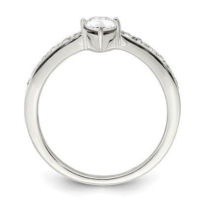 Sterlingsilber Zirkonia & Chinese Kristall Tropfen Ring