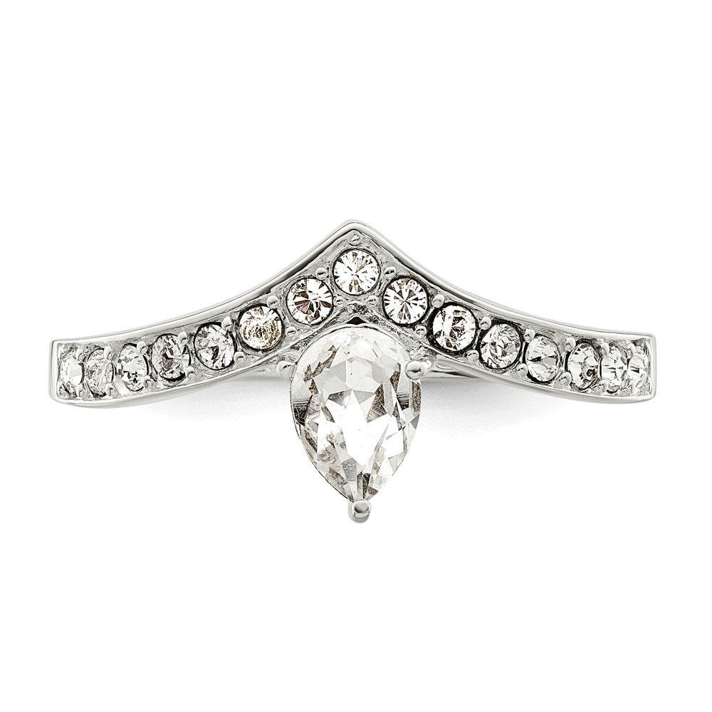 Sterlingsilber Zirkonia & Chinese Kristall Tropfen Ring