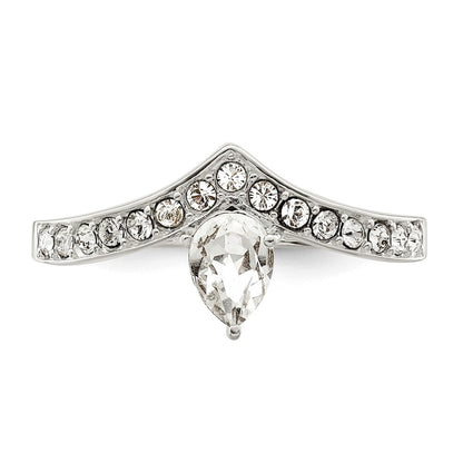 Sterlingsilber Zirkonia & Chinese Kristall Tropfen Ring