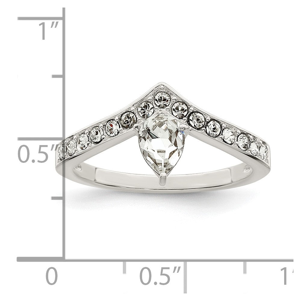 Sterlingsilber Zirkonia & Chinese Kristall Tropfen Ring