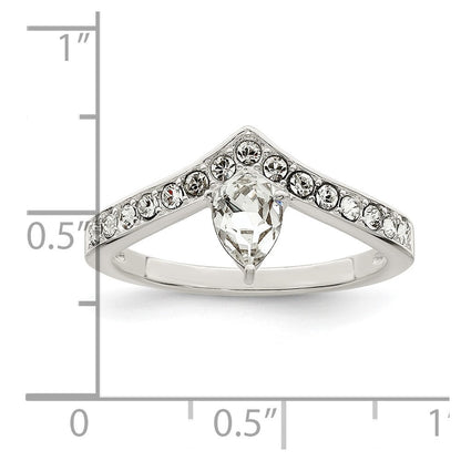 Sterlingsilber Zirkonia & Chinese Kristall Tropfen Ring