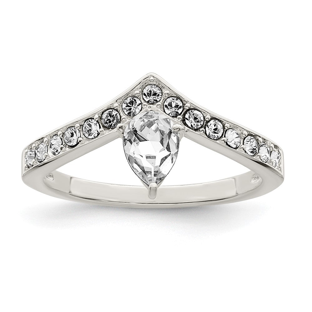 Sterlingsilber Zirkonia & Chinese Kristall Tropfen Ring