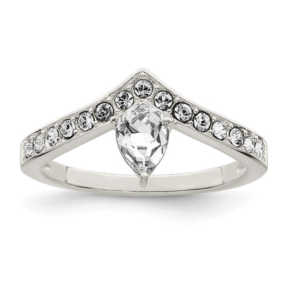 Sterlingsilber Zirkonia & Chinese Kristall Tropfen Ring