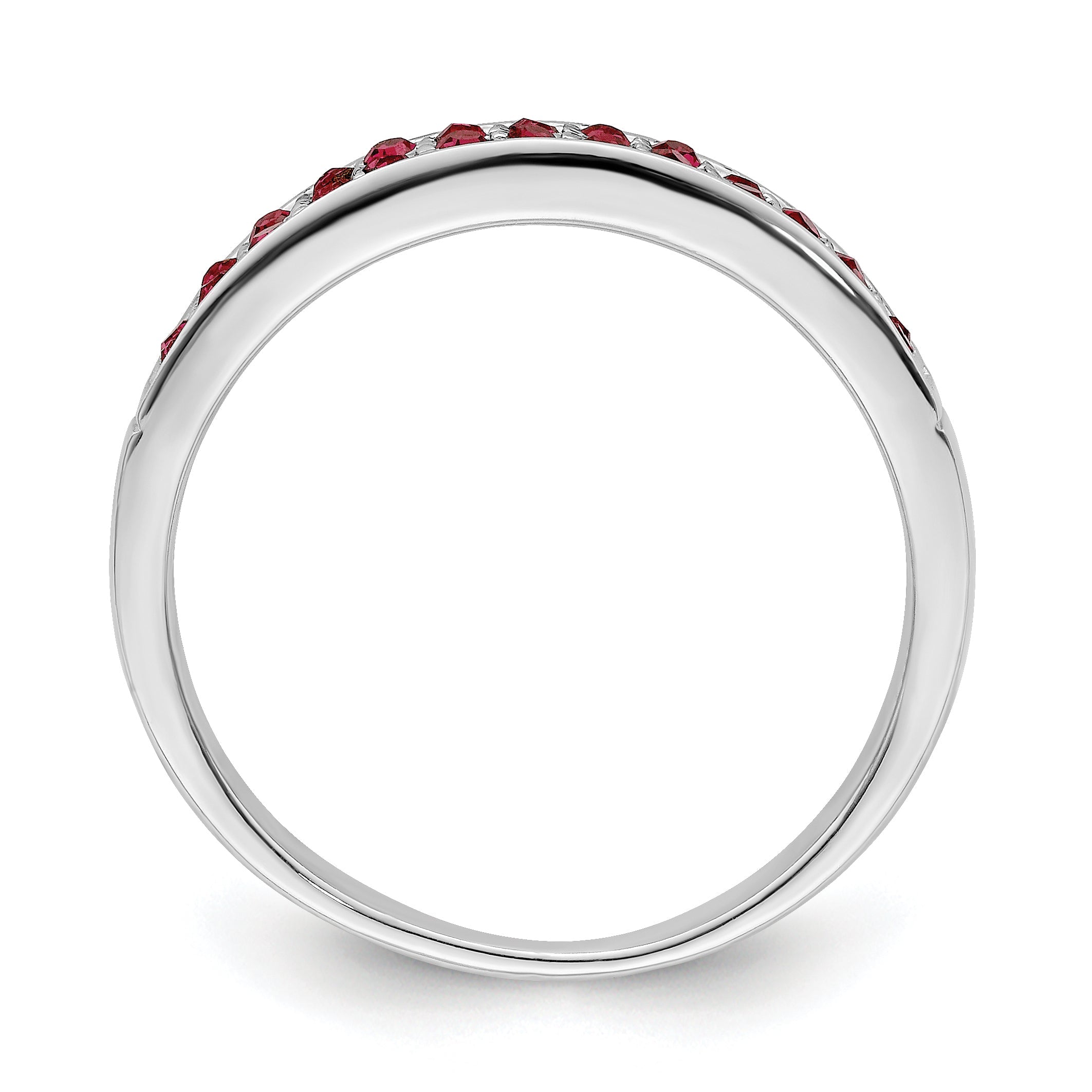 Sterlingsilber Rhodiniert Poliert Rot Kristall Ring
