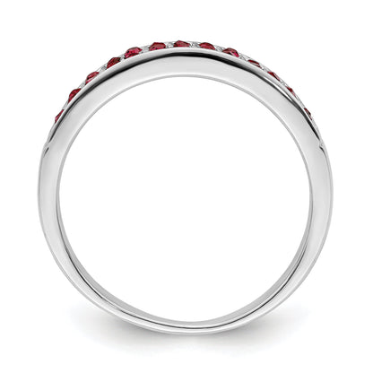Sterlingsilber Rhodiniert Poliert Rot Kristall Ring
