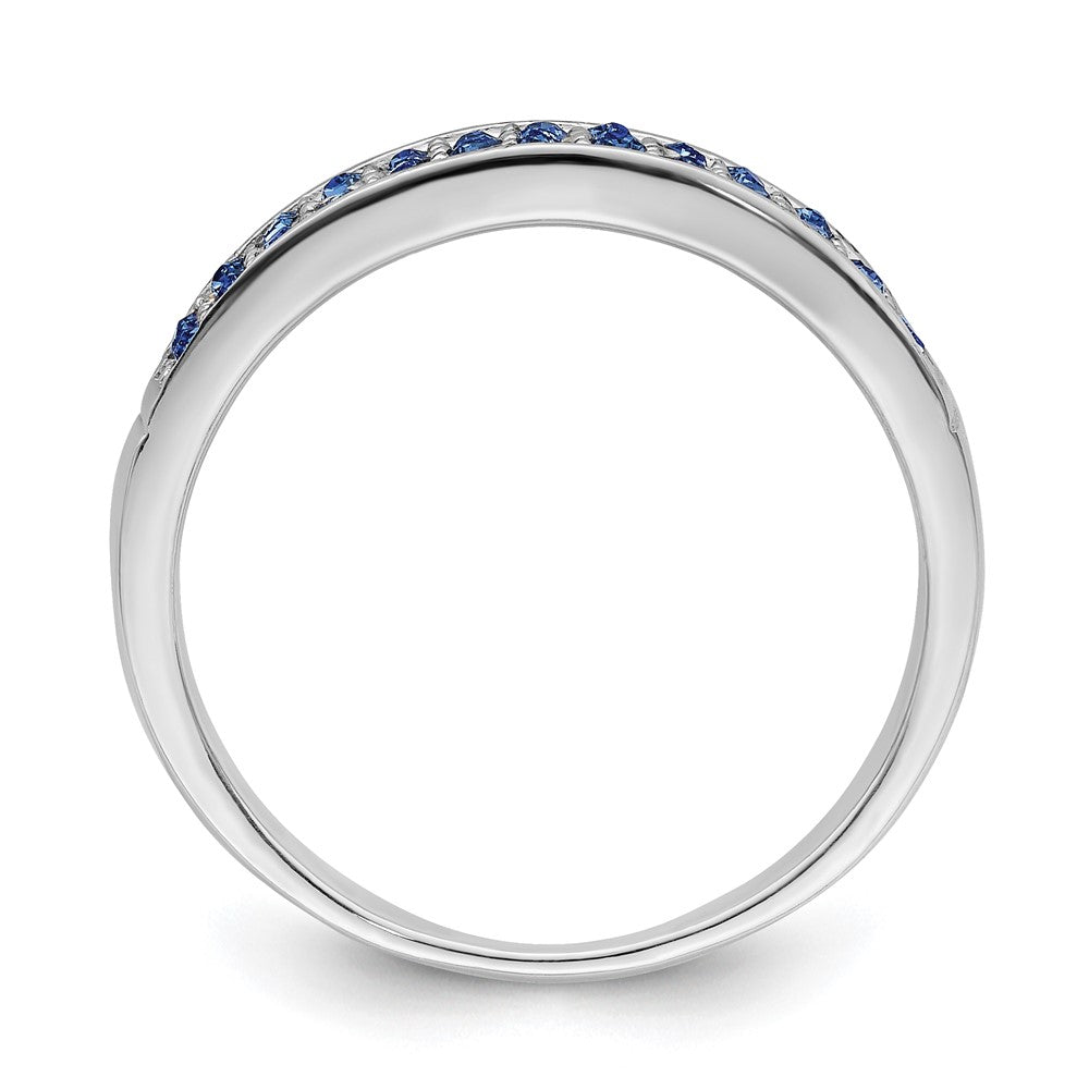 Sterlingsilber Rhodiniert Poliert Blau Kristall Ring