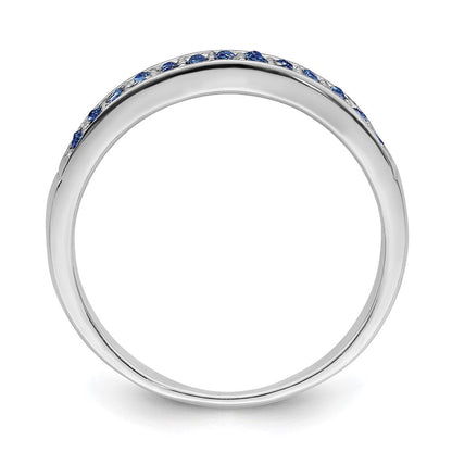 Sterlingsilber Rhodiniert Poliert Blau Kristall Ring