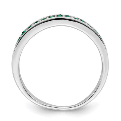 Sterlingsilber Rhodiniert Poliert Grün Kristall Ring
